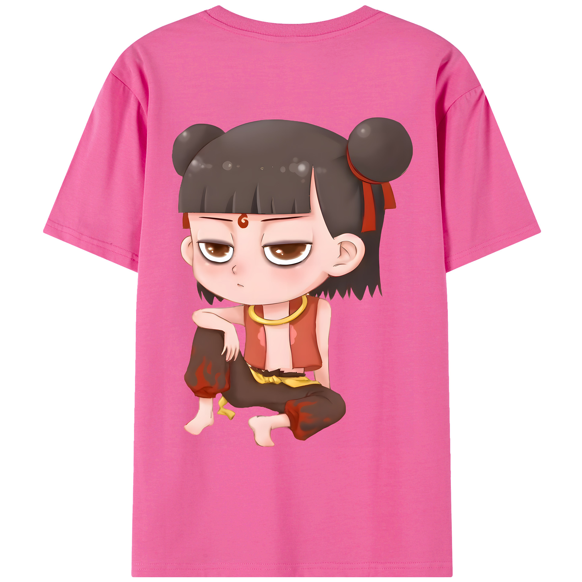 （画像用） Ne Zha 2 ナタ 魔童の大暴れ レディース半袖Tシャツ(バックプリント)